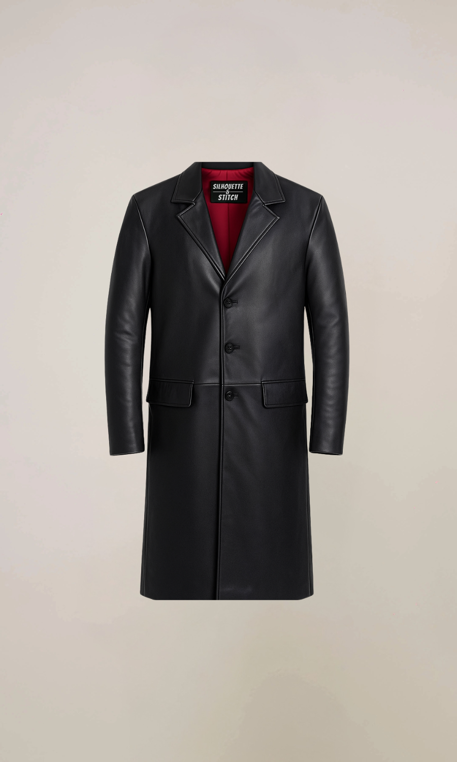 Men’s Black Cowhide Leather Coat