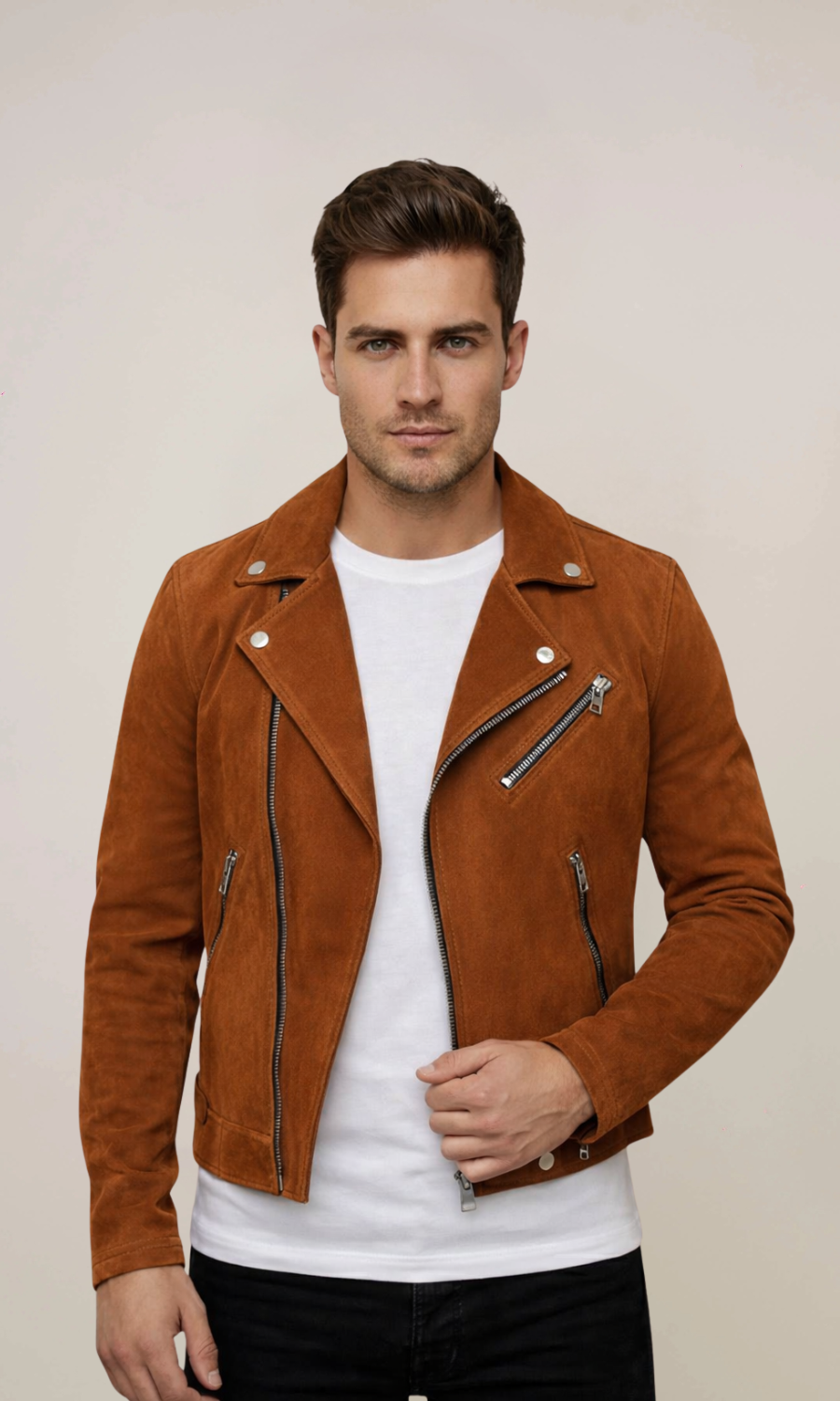 Men’s Brown Suede Leather Jacket