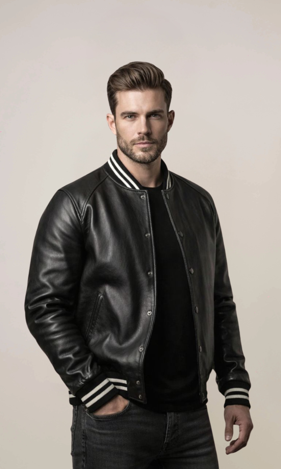 Men’s Leather Varsity Jacket
